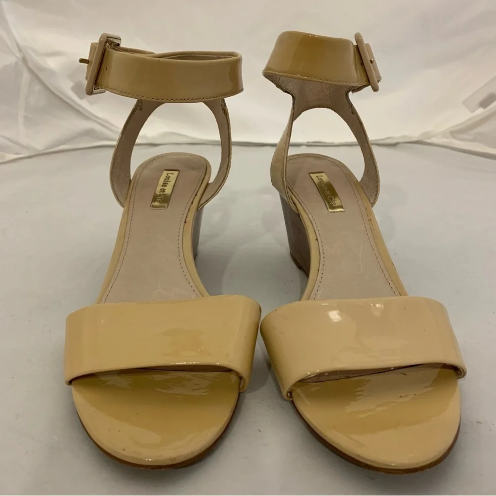Louise et Cie Punya Odessa Patent Leather Wedge Sandals
